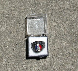 VINTAGE LARGE CHUNKY SIZE 10 EAGLE SCOUT RING BOY SCOUTS OF AMERICA ENAMEL BSA 5