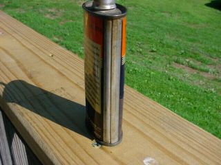Vintage RARE 4oz Oval Firestone Lead Top Handy Gun Reel Oiler Oil Tin Can 5