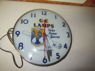 Vintage Ge Lamps General Electric Advertising Clock