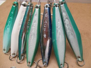 VINTAGE TUNA LURES TADY 9 SET OF 10 JIGS ALL SURFACE 2