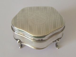 Antique Silver Box Charming Trinket Jewellery Box On Legs Hallmarked Circa 1912