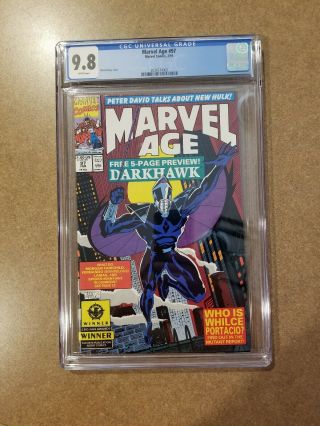 Marvel Age 97 (1991) Key 1st Appearance Darkhawk Cgc 9.  8 White Pages Rare
