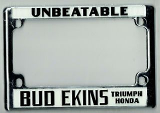 Unbeatable Bud Ekins Motorcycle Vintage California Triumph License Plate Frame