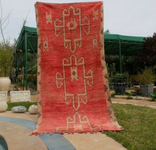 Vintage Authentic Woolen Azilal Rug Berber Handmade / Moroccan Rug 7 