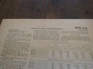1944 WWII OFFICE OF PRICE ADMINISTRATION PRICE CONTROL PASSENGER CAR REGULATIONS 2