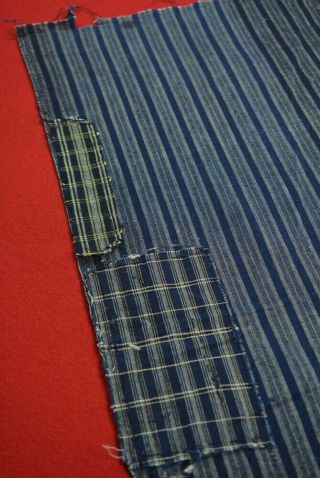YX35/85 Vintage Japanese Fabric Cotton Antique Boro Patch Indigo Blue SHIMA 52 