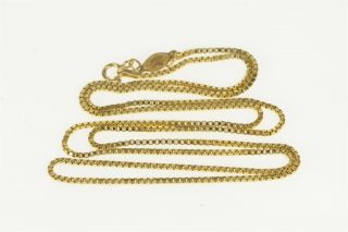 14k 1.  1mm Classic Square Box Chain Link Necklace 20 " Yellow Gold 53