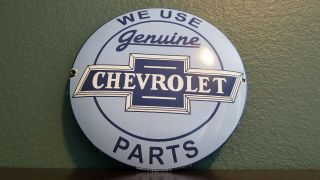 Vintage Chevrolet Porcelain Gas Trucks Motor Automobile Service Station Sign