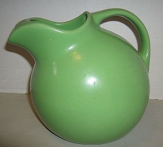 Vintage Mid Century Hall Ball Pitcher Usa Mark 633 Mid Century Green Ice Guard.