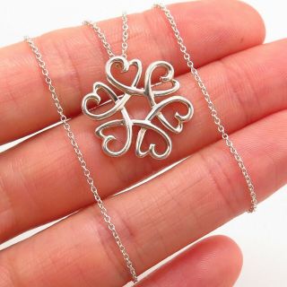 Tiffany&co Paloma Picasso Sterling Silver Designer Loving Heart Pendant Necklace