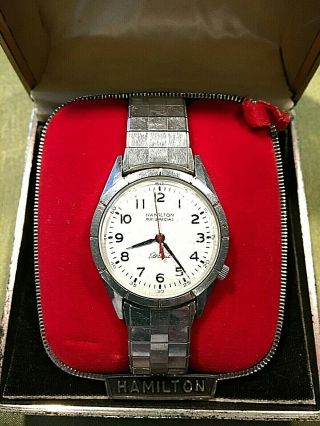 Vintage 1963 Hamilton Wrist Watch Rr Special Model 50 505 Movement 11 Jewel G025