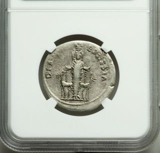 Hadrian Cistophorus Rare Big Roman Silver Coin.  Ngc Vf Diana Ephesia Stags.