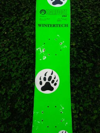Vtg BARFOOT USA Snowboard 171cm Twin Tip Freestyle Green Florescent DeLost 6