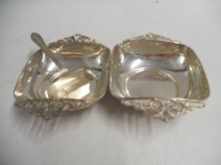 2 Ornate Silver Dishes And 1 Silver Pusher (bwf)