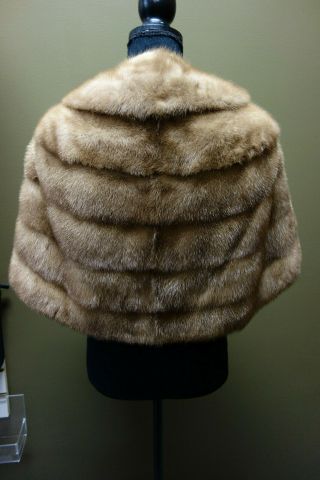 Vintage Small Medium Mink Fur Stole Cape Wrap Jacket 3869s