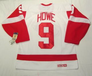 Gordie Howe Sz Large Detroit Red Wings Ccm 550 Vintage Series Hockey Jersey Wht