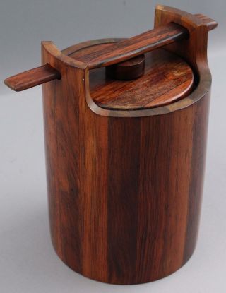 Rare Mid - Century Modernist Jean Gillon Italma Brazilian Rosewood Ice Bucket,  Nr