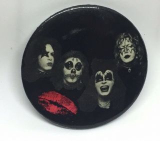Kiss 1974 First Ever Piece Of Official Merchandise Rare Lips Button