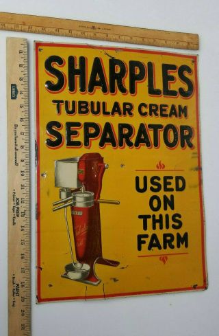Vintage Tin Sign Advertising Sharples Tubular Cream Separator 2