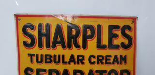 Vintage Tin Sign Advertising Sharples Tubular Cream Separator 3