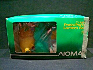 Vintage Retro Noma Owl Party Lites String 7 Camping Rv Patio Blow Mold Lights B