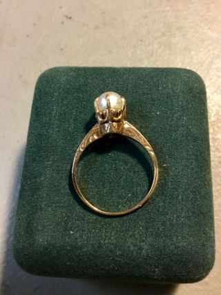 Vintage 10K Gold Ring w/ Faux Pearl,  1 MORE RING LOOK - ESTATE Both Size 8 2