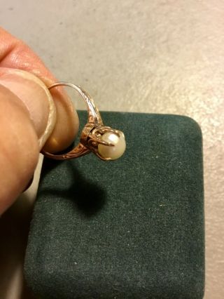 Vintage 10K Gold Ring w/ Faux Pearl,  1 MORE RING LOOK - ESTATE Both Size 8 3
