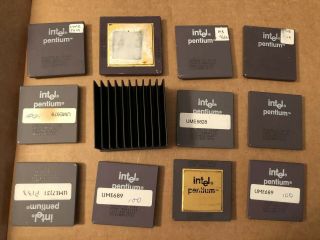 12 Intel Vintage Chip Scrap Gold CPU Processors 2