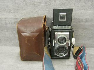 Vintage Ansco Automatic Reflex F/3.  5 Tlr Film Camera 1947 1st Model In Case