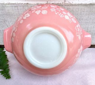 Vintage Pyrex PINK GOOSEBERRY 442 & 444 Cinderella Mixing Bowl Set 5