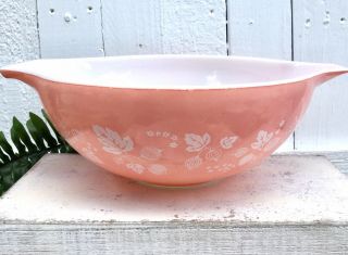 Vintage Pyrex PINK GOOSEBERRY 442 & 444 Cinderella Mixing Bowl Set 7