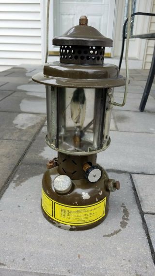 Vintage Smp Mil - Spec Military Lantern With Coleman Mantle & Quadrant Glass 1986