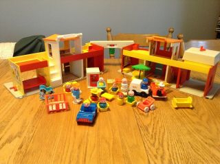 Vintage Fisher Price Little People Play Family Village 997 Figures,  Vehicles,