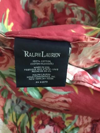 VERY RARE RALPH LAUREN HOME BEACH HOUSE FUCSHIA RED KING COMFORTER EUC 3