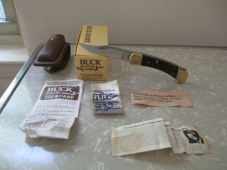Vintage Nos Buck Knife Folding Hunter Model 110,  Sheath Paperwork
