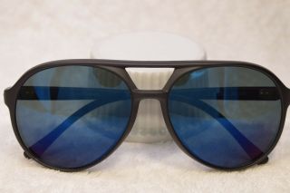 NIB ZIARI KITTY HAWK BLUE MIRROR POLARIZED GLASS LENS AVIATOR SUNGLASSES W/ CASE 2