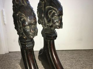 RARE ANTIQUE 18TH CENTURY? GOTHIC FIGURAL CARVED OAK CHURCH PEW ENDS BENCH ENDS 2