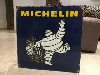 Michelin Tires Vintage Porcelain Sign Gas,  Oil,  Ford,  Goodyear,  Firestone 2