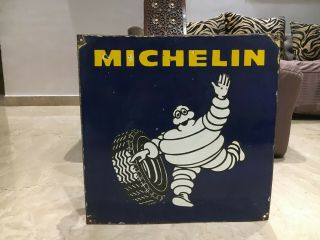 Michelin Tires Vintage Porcelain Sign Gas,  Oil,  Ford,  Goodyear,  Firestone 3