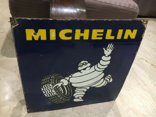 Michelin Tires Vintage Porcelain Sign Gas,  Oil,  Ford,  Goodyear,  Firestone 4