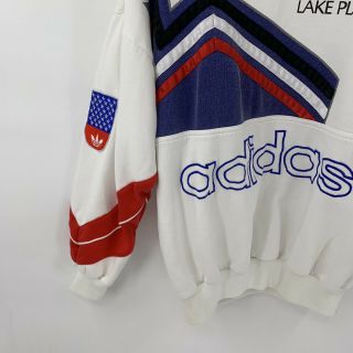 VTG Adidas 1932/1980 Lake Placid Winter Olympics Sweatshirt L Ski Spellout C6 2