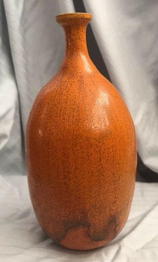 Vintage Polia Pillin Orange Drip Glaze Vase