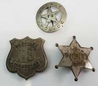 Obsolete Vintage Police Badges,  Goodyear Inspector,  Walnut (chicago) Illinois Il