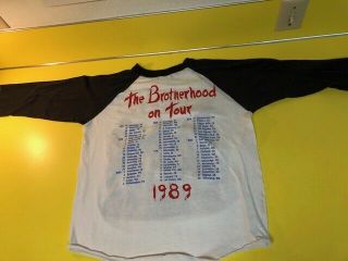 VINTAGE ORIGNAL 1989 BON JOVI T SHIRT THE BROTHERHOOD ON TOUR CONCERT ROCK 2