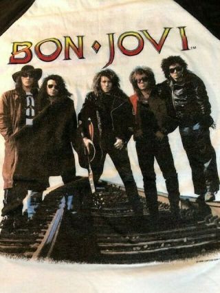 VINTAGE ORIGNAL 1989 BON JOVI T SHIRT THE BROTHERHOOD ON TOUR CONCERT ROCK 3