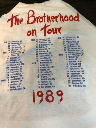 VINTAGE ORIGNAL 1989 BON JOVI T SHIRT THE BROTHERHOOD ON TOUR CONCERT ROCK 5