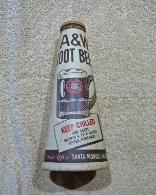 VINTAGE 1950s A&W ROOT BEER WAXED QUART KONE & 1950s GLASS MUG 5