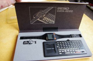 1980s Vintage Seiko Data 2000 Smart Watch With Keyboard And Case