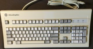 Vintage Sgi Silicon Graphics Ps/2 Keyboard 9500829,  Alps Cream Damped Switches