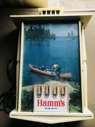 Rare Awesome 1970’s VTG Hamm’s Beer Wall Hanging Light Canoe Scene - Great 6